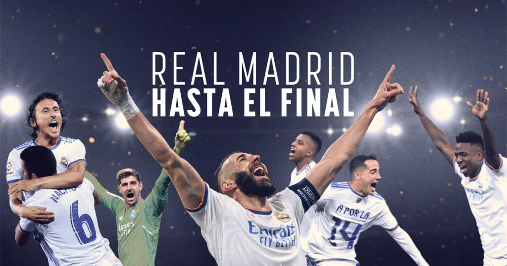 Imagen promocional de la serie documental que captura la emoción y la unidad del equipo durante la histórica temporada 2021-2022