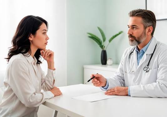 Médico atendiendo a un paciente durante una consulta privada